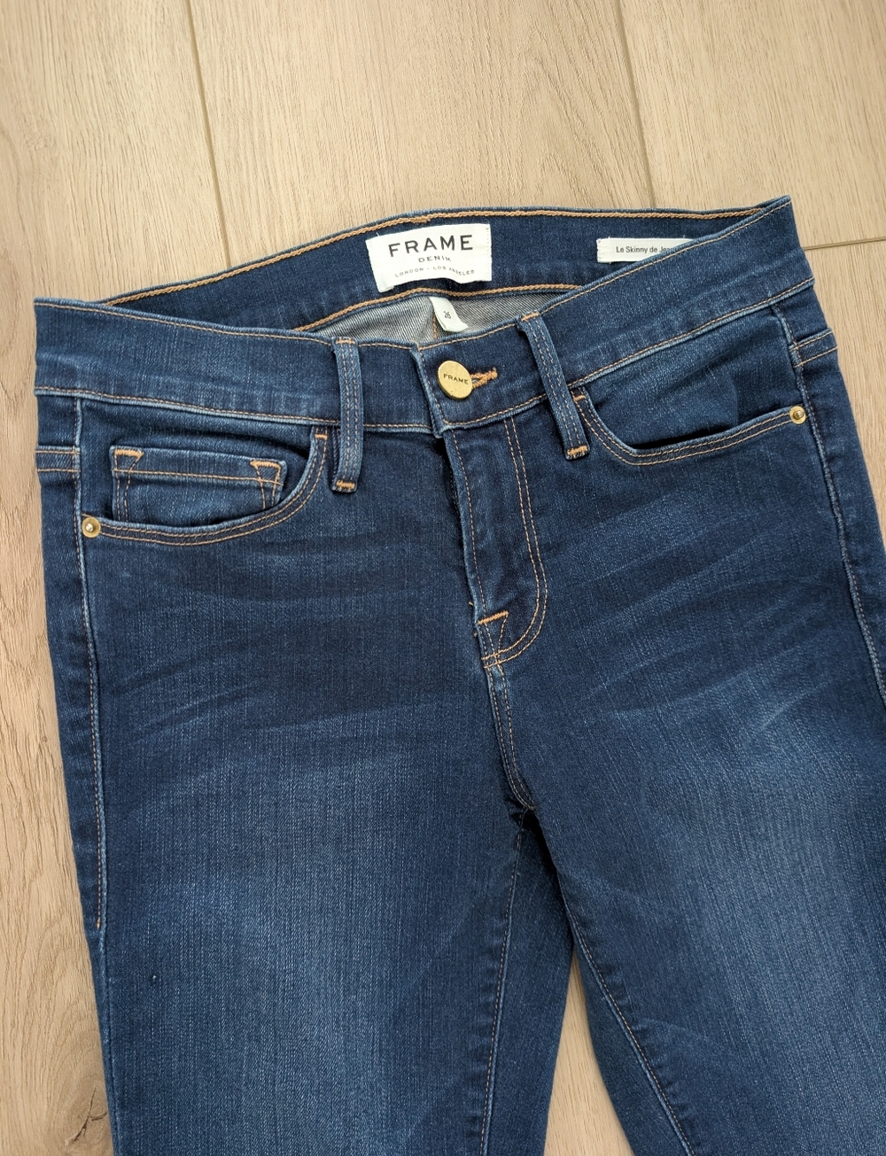 FRAME Le Skinny de Jeanne Jeans | Dark Blue - Picture 3 of 13